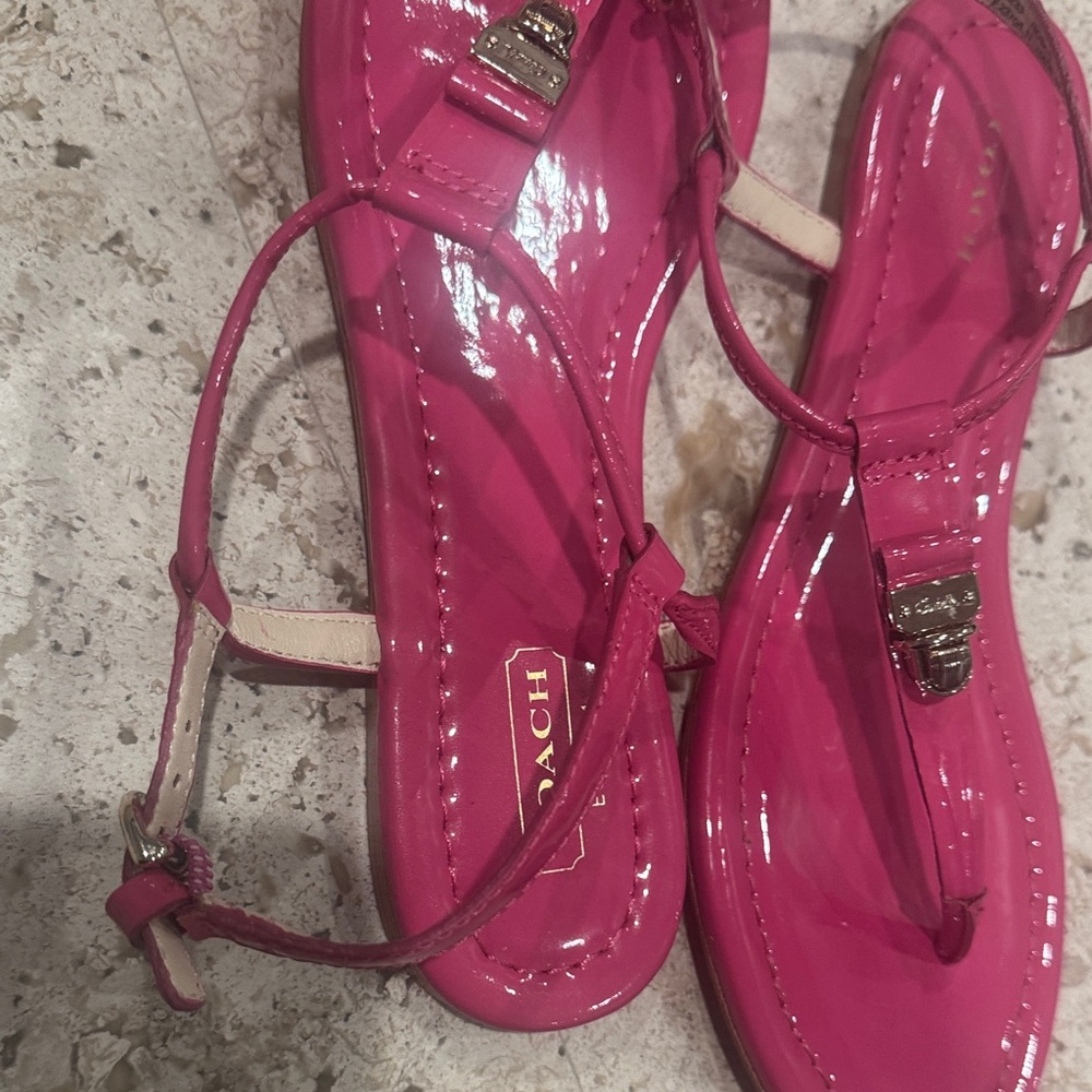 Coach Fuchsia Strappy Sandals - Picture 5 of 11